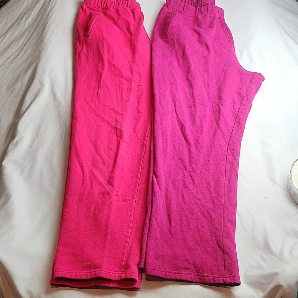 Kim Rogers Sweatpants Pink Fleece 2-Pack Women's Petite Size XL